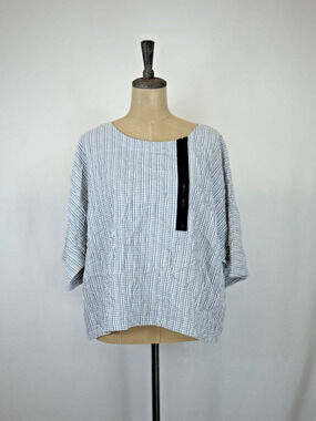 NWT Ever Sassy #63145 Black & White Top w/ Zipper Embellishment #0245 XL